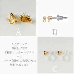 14kgf Cubic Zirconia Trilliant [Pierce] [耳環] 第5張的照片