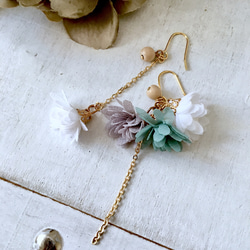 asymmetry flower tassel pierce / earring アシンメトリーフラワータッセル　⑤⑥ 3枚目の画像