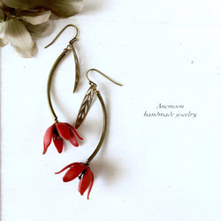 red poppy pierce/earring レッドポピーピアス/イヤリング 1枚目の画像