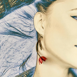 red poppy pierce/earring レッドポピーピアス/イヤリング 4枚目の画像