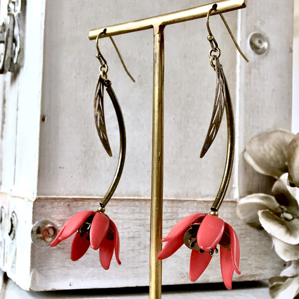 red poppy pierce/earring レッドポピーピアス/イヤリング 9枚目の画像