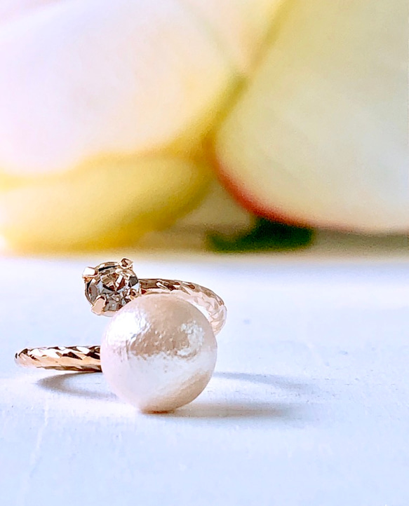 8 毫米棉質珍珠優雅小指戒指約 5 第3張的照片