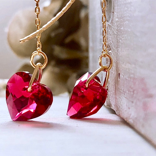 K18 18金アメリカンハートピアス