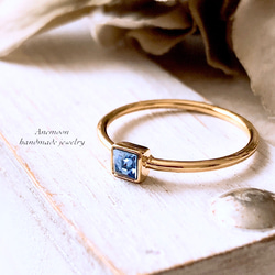 方形燕子戒指&lt;淺色藍寶石&gt;尺寸10/13 第1張的照片