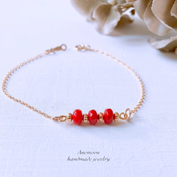 【専用です】レッドアンバー✴︎14kgfブレスレットB168＆ピアス 0_8533f22a6c49d7060eaceb5ac75e