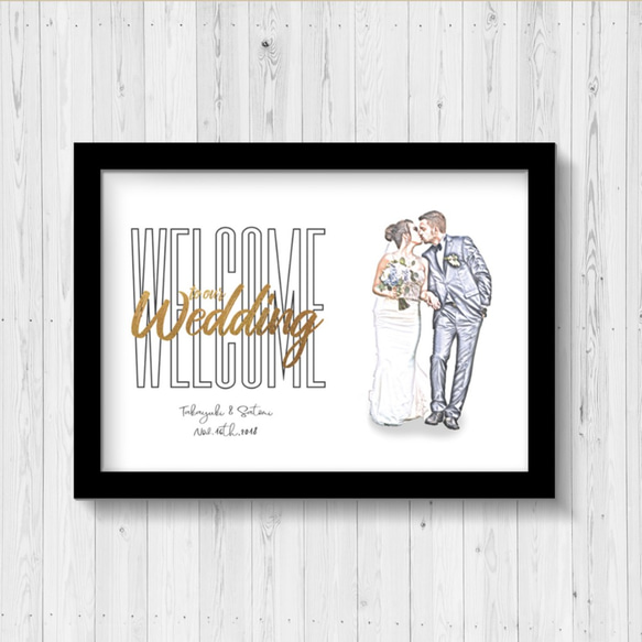 スケッチ風ウェルカムボードF【サイズ変更/パネル加工対応