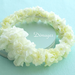 ホワイトダリア&ハイドランジア&バラの2way デザイン花冠 【Flower Crown W-01】 8枚目の画像