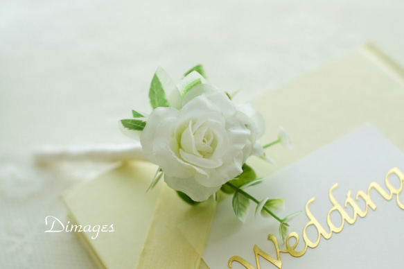 SP白バラ&ユーフォルビア&ユーカリ＊ホワイト&グリーンの花冠【Flower Crown W&G-01】 5枚目の画像