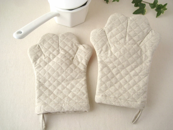 猫の手 鍋つかみ(生成り) 4枚目の画像