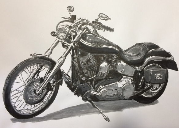 筆ペンイラスト オーダー メイドバイク イラスト T style 通販