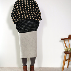2wayカーディガン・暖かい羽織物- - -黒/サーモンピンク/ウール 4枚目の画像