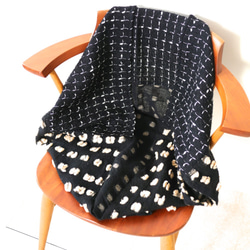 2wayカーディガン・暖かい羽織物- - -黒/サーモンピンク/ウール 6枚目の画像