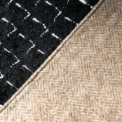 2wayカーディガン・暖かい羽織物- - -ベージュ/黒/ヘリンボーン/ウール 9枚目の画像