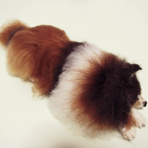 羊毛フェルト犬　シェルティ 羊毛フェルト／シェルティ（Zenos） Shetland Sheepdog 目と鼻が