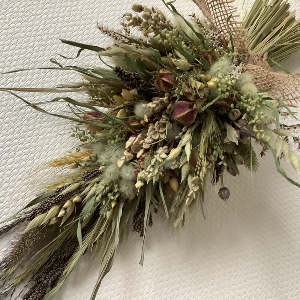 atelierBLUGRA八ヶ岳〜雑穀とグラス類のスワッグ ドライフラワー  