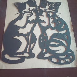 猫の切り絵。4枚 4枚目の画像