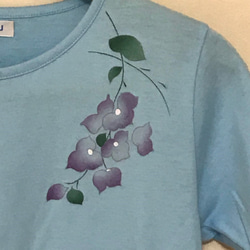 Tシャツ 洋花 現代風手描友禅 3枚目の画像