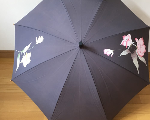 音の絵〜雨の花 日傘【ハンドメイド】 音の絵〜雨の花 日傘【ハンドメイド】 音の絵〜雨の花