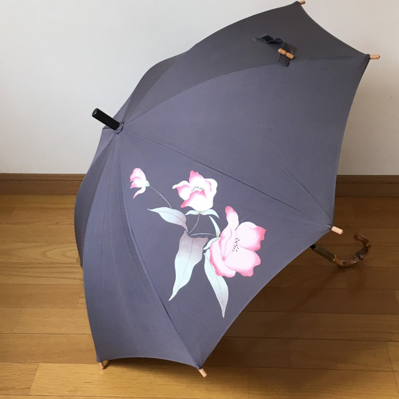 日傘 洋花 現代風手描友禅 3枚目の画像