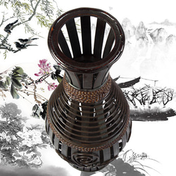 花瓶HA29のヨーロピアンスタイルのレトロな手作りの竹彫刻アート 3枚目の画像