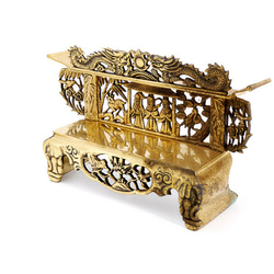 老式黃銅祀桌，中國清代舊式黃銅彫刻，大號(SKU13) 第8張的照片