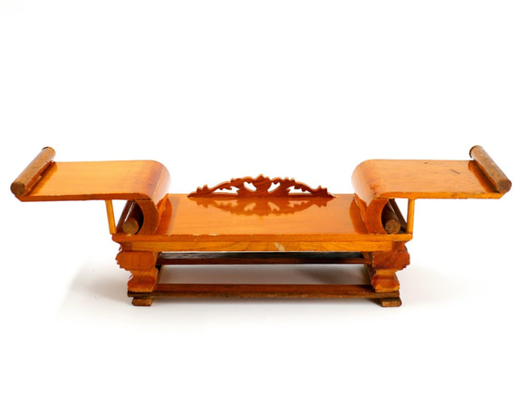 老式木製祀桌，寬拋光錶面，2個大翅膀，中式風格(SKU25) 第5張的照片