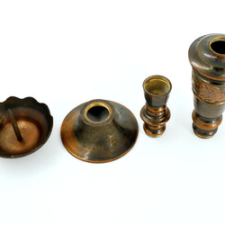 ヴィンテージの真鍮製キャンドルホルダー、清朝の東洋の蓮を模倣、銅（SKU4） 2枚目の画像