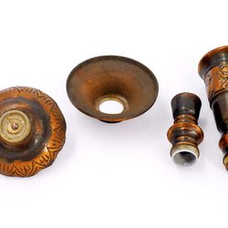 ヴィンテージの真鍮製キャンドルホルダー、清朝の東洋の蓮を模倣、銅（SKU4） 7枚目の画像