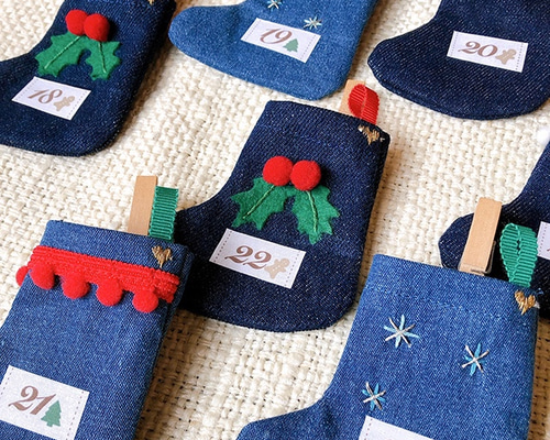 Creema限定クリスマス〈小さな靴下・デニム〉アドベントカレンダー