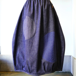木の実の{raku raku}デニム バルーンスカートロング 83cm丈 6枚目の画像