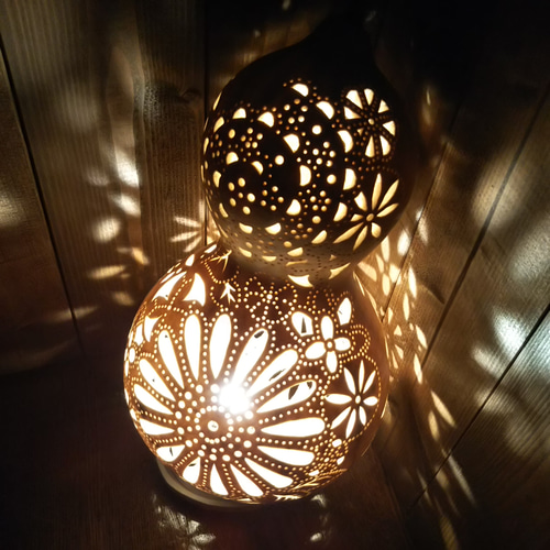 ひょうたんランプ　　薔薇 ひょうたんランプ ☆ フラワー リーフ スタンドライト・テーブル