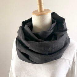 やわらか☆ダブルガーゼのスヌード＊ダークグレー＊ねじりあり 1枚目の画像