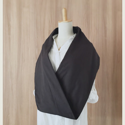 やわらか☆ダブルガーゼのスヌード＊ダークグレー＊ねじりあり 3枚目の画像