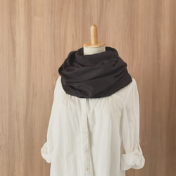 やわらか☆ダブルガーゼのスヌード＊ダークグレー＊ねじりあり 4枚目の画像