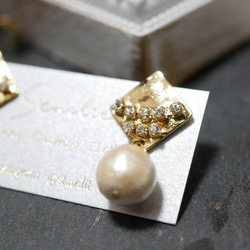 Simple pearl stone pierce/earring 6枚目の画像