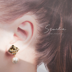 Simple pearl stone pierce/earring 8枚目の画像