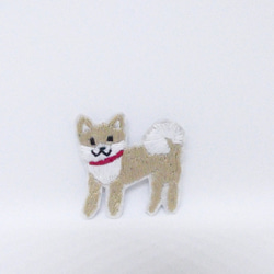 刺繍のブローチ　柴犬 1枚目の画像