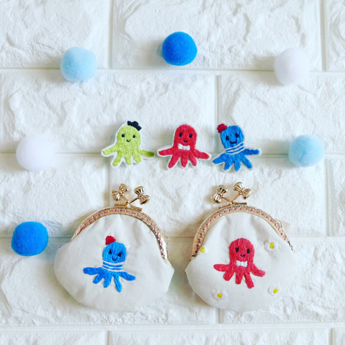 刺繍のブローチ タコさんウインナー ブローチ Pandafactory 通販