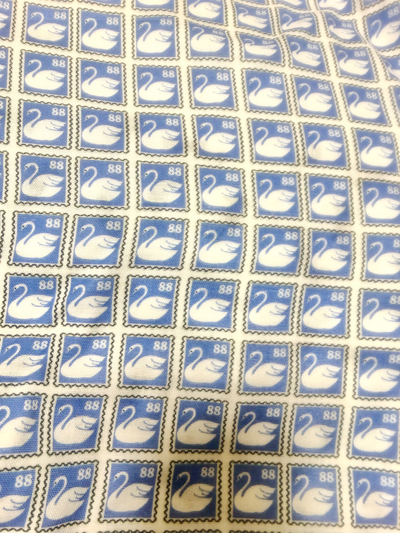ダブルガーゼ カットクロス スワンの切手 2枚目の画像