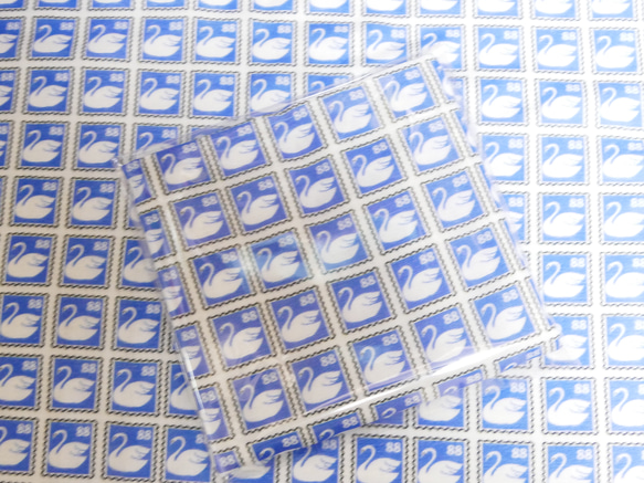 ダブルガーゼ カットクロス スワンの切手 3枚目の画像