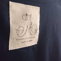 ANGELICALEAFサスティナブル メッセージTシャツ フレンチメッセージ ’Juteme' 長袖 ネイビー 5枚目の画像