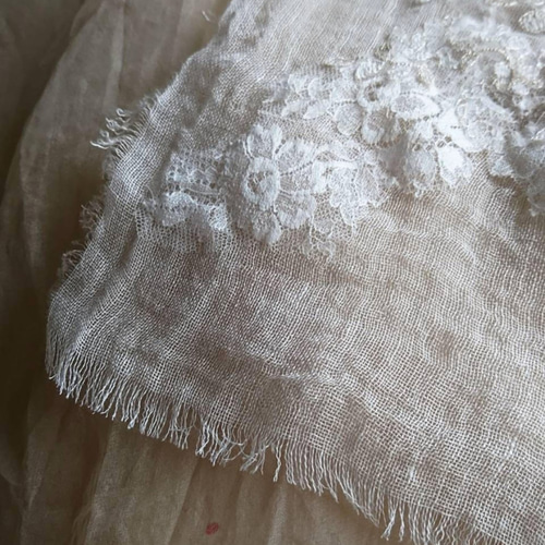 Raj ビーズ刺繍＆フリンジ付きストール - HIAND
