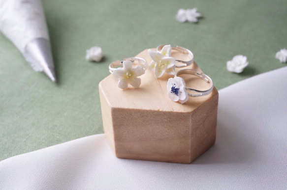 罌粟秋牡丹 戒指 手工黏土裱花 可訂製 第2張的照片