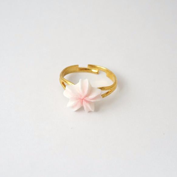 櫻花 戒指 手工黏土裱花 可訂製 第3張的照片