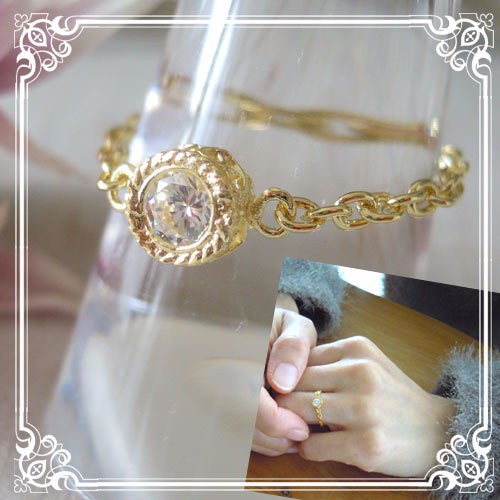 一粒石のチェーンリング(r-fil32cz-g)