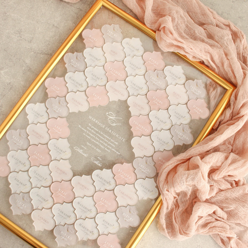 モロッカンタイル風 ゲスト参加型 アクリル結婚証明書 【A4・B4