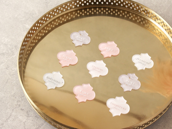 モロッカンタイル風 ゲスト参加型 アクリル結婚証明書 【A4・B4・A3サイズ / 10〜102名様まで】 オプションより選択 A4