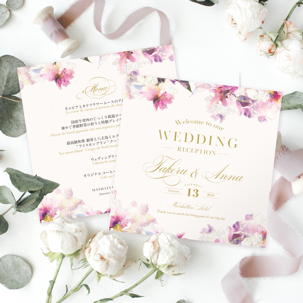 【1部 ¥335〜】おしゃれな席次表・プロフィール Bonheur (ボヌール)