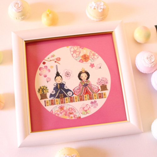 ひなまつり☆おすまし顔のおひなさま・インテリアタイル額