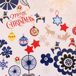 【Creema限定早割価格】ダーラナホース☆ダーラナホースと北欧柄のクリスマスインテリアタイル額「ポーセラーツ」 3枚目の画像